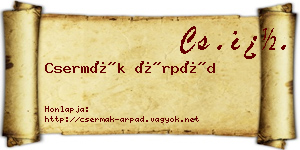 Csermák Árpád névjegykártya