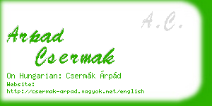 arpad csermak business card