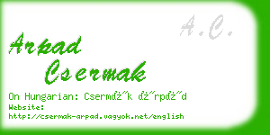 arpad csermak business card